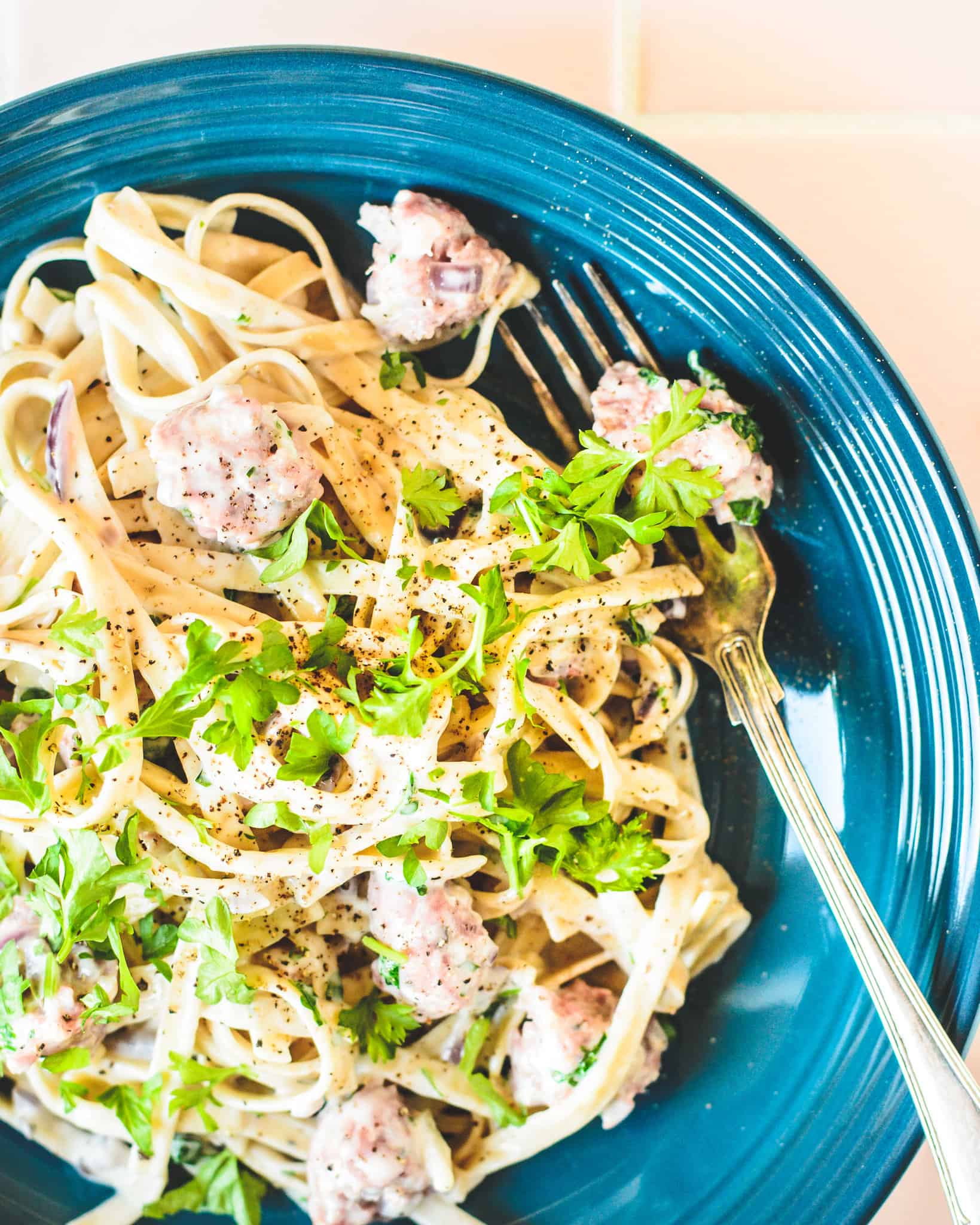 Lækker bornholms pasta med salsiccia og trøffel